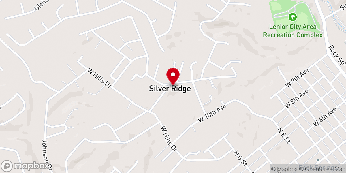 Map showing location of Silver Ridge Baptist Church