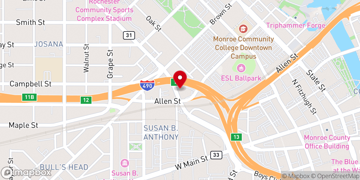 Map showing location of Hope Missions of Rochester Inc