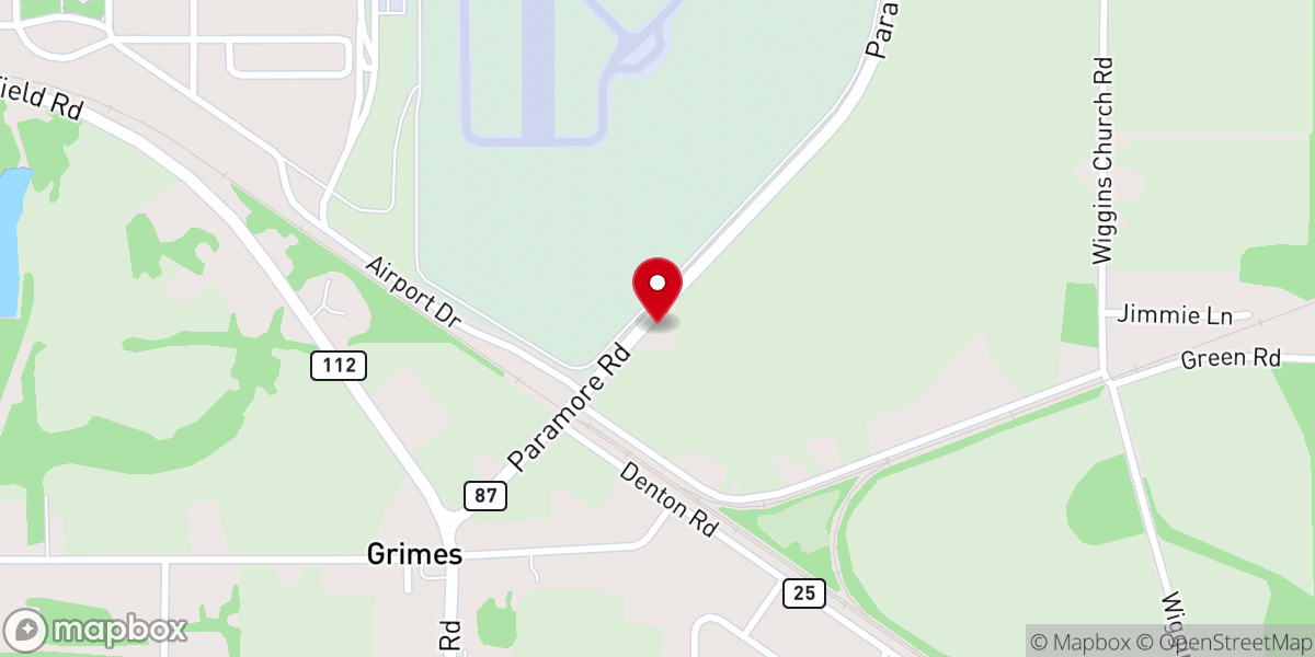 Map showing location of Grimes Church