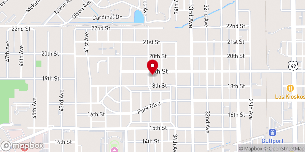 Map showing location of St. Therese of Lisieux Catholic Church