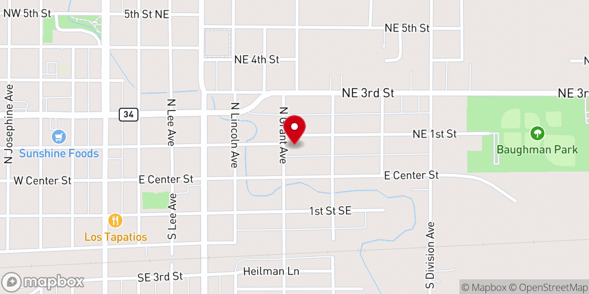 Map showing location of St John Lutheran Church