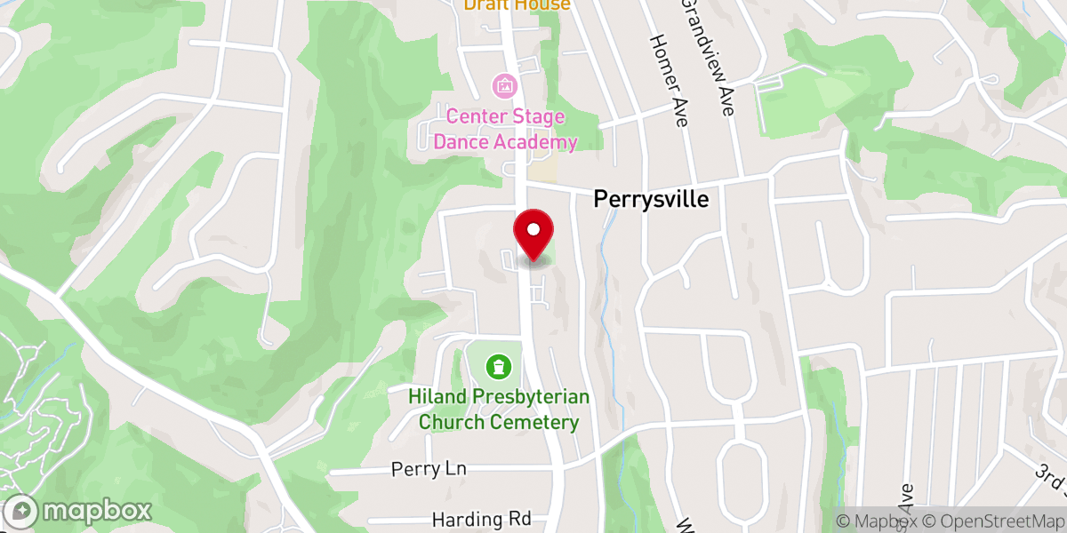 Map showing location of St. John’s Lutheran Church