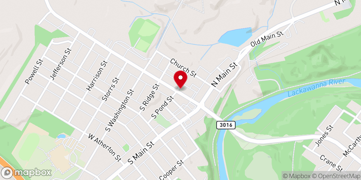 Map showing location of First Congregational United Church of Christ