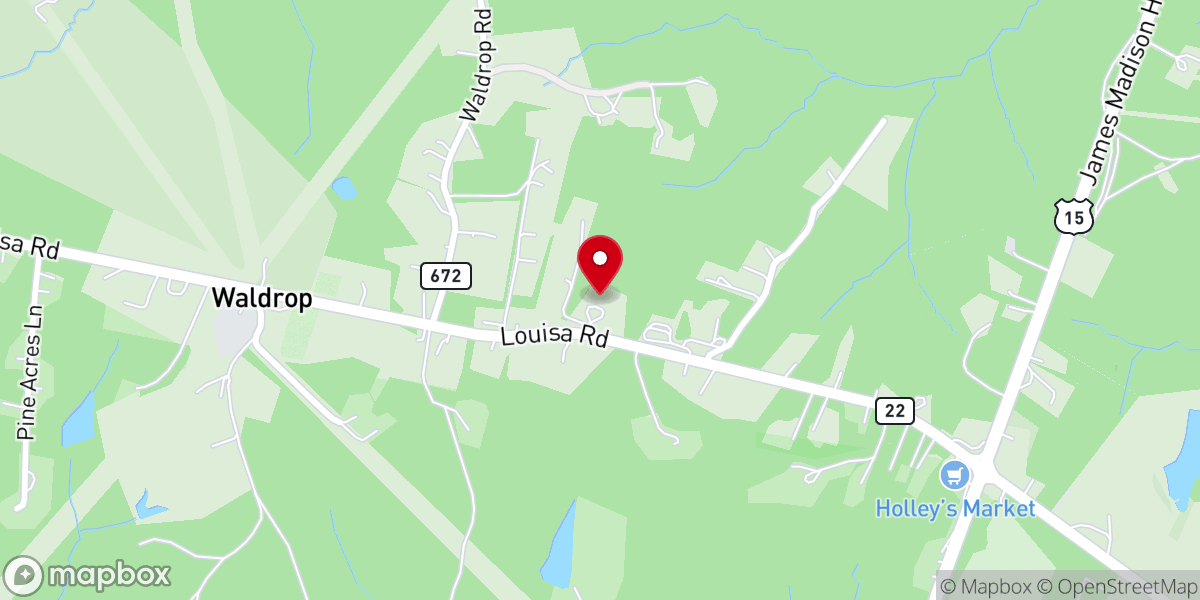 Map showing location of Church at the Crossroads