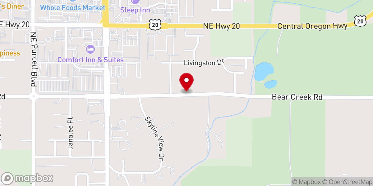 Map showing location of Central Oregon Baptist Church