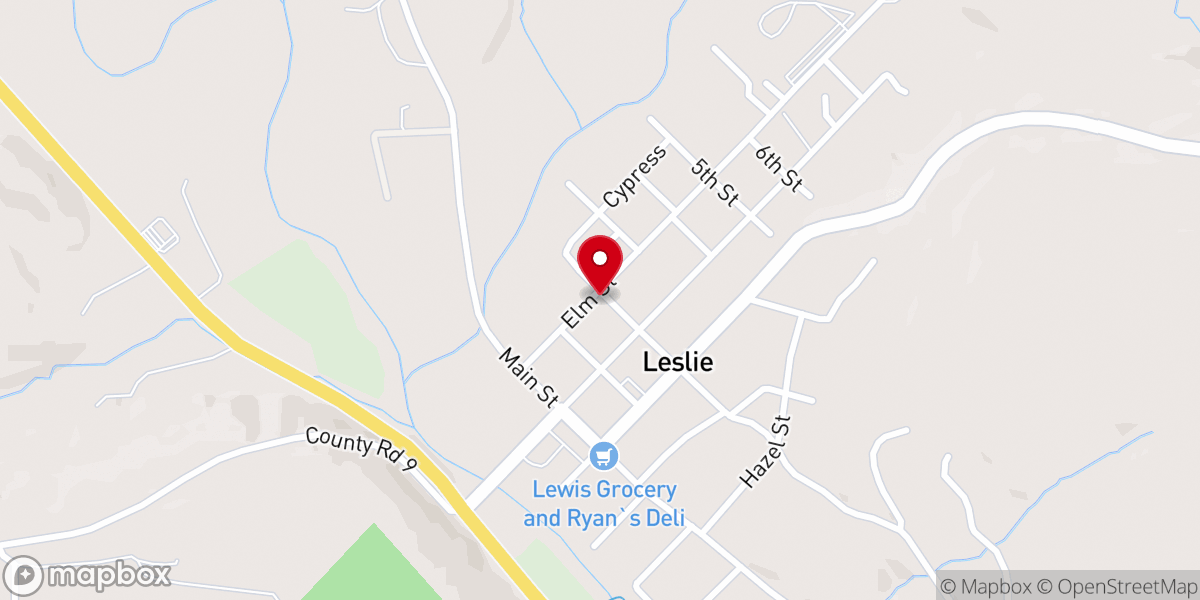 Map showing location of Assembly of God Church