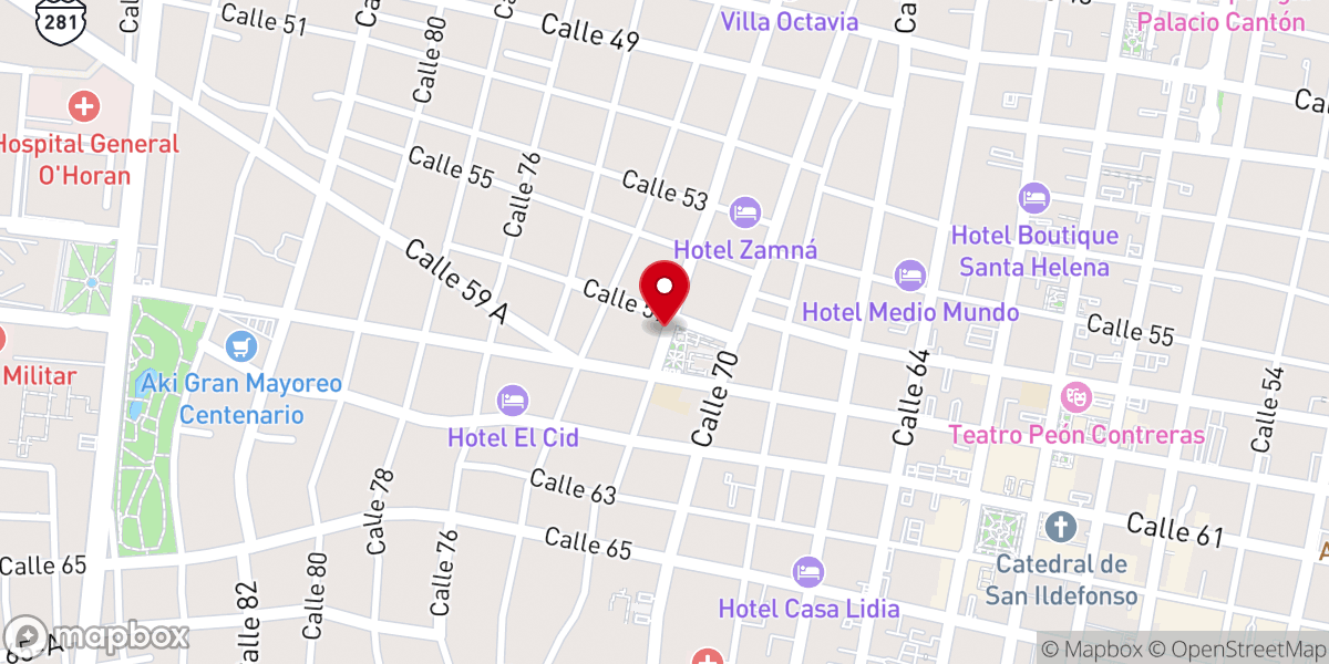Map showing location of Calvary Centro Mérida - Calvary Chapel