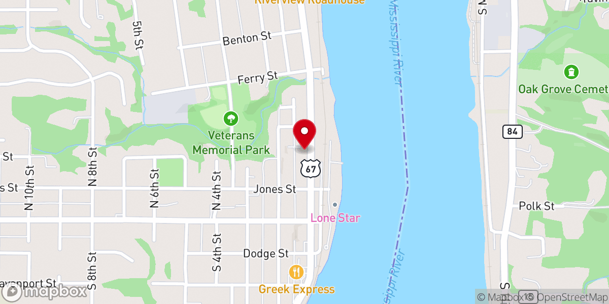 Map showing location of Riverside Foursquare Church