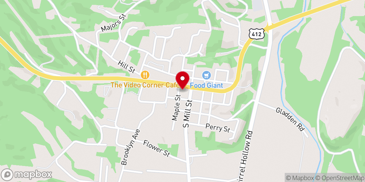 Map showing location of First United Methodist Church