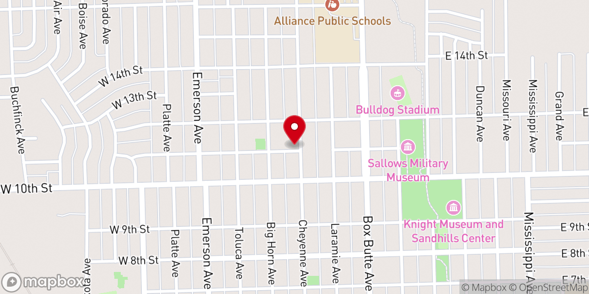 Map showing location of Holy Rosary Catholic Parish Center