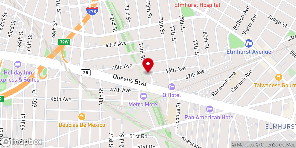 Map showing location of First Hispanic Church of God 7th Day