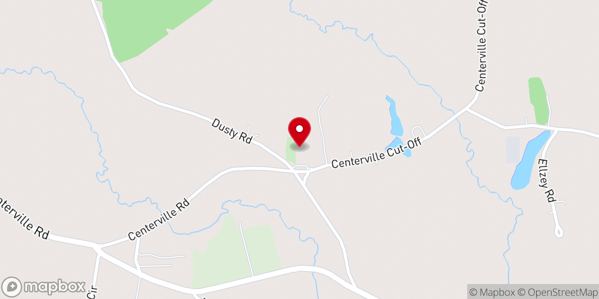Map showing location of Centerville Baptist Church