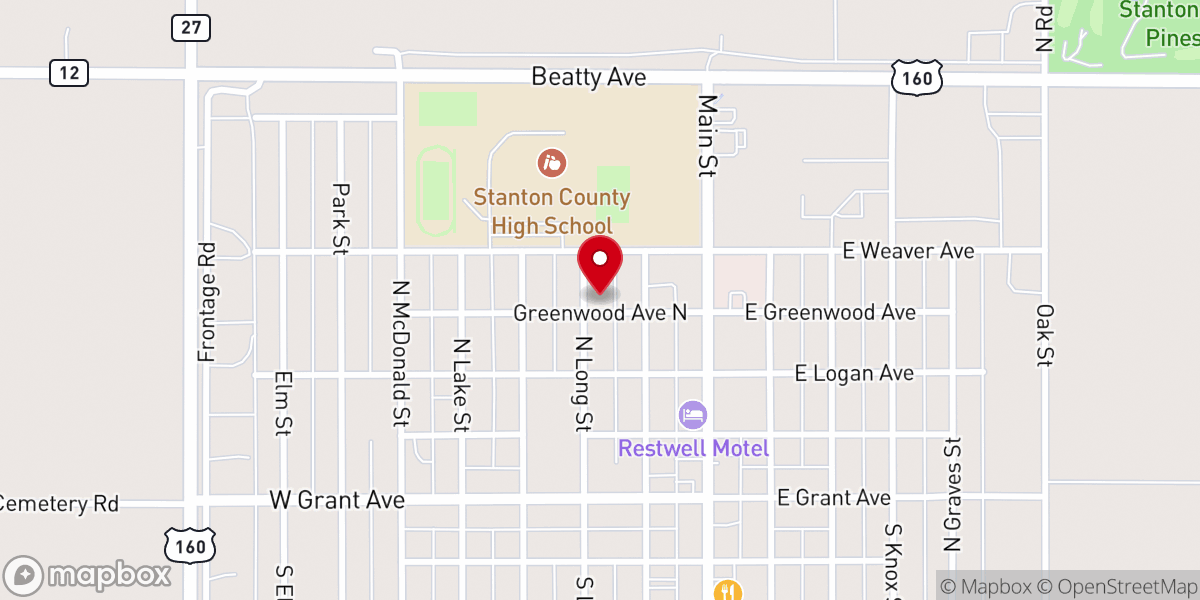 Map showing location of Faith Baptist Church