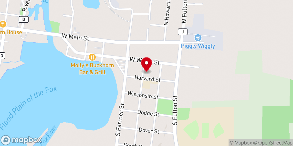 Map showing location of St John's Lutheran Church