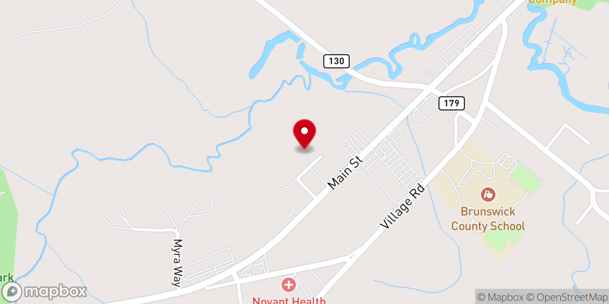 Map showing location of Shallotte Presbyterian Church