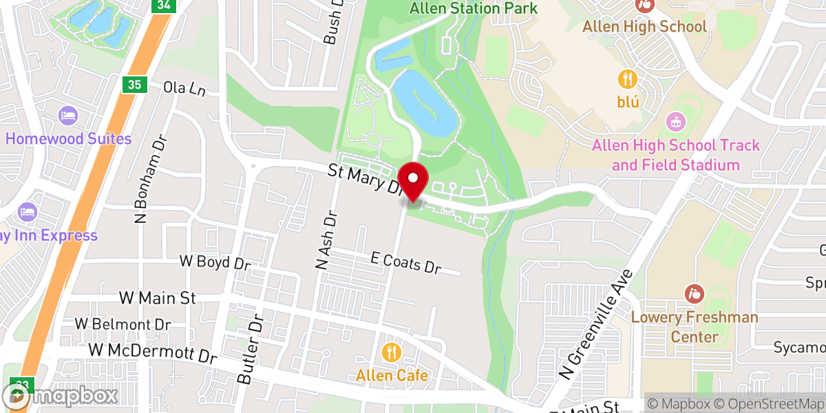 Map showing location of Greater Moore's Chapel Church of God In Christ