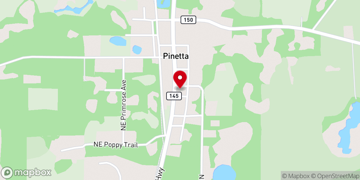 Map showing location of Pinetta Methodist Parsonage