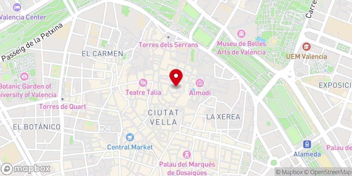 Map showing location of Basílica virgen desamparados