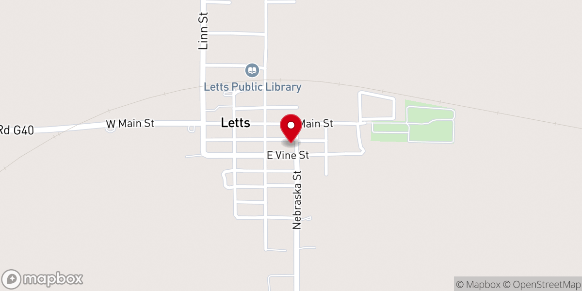Map showing location of United Methodist Church
