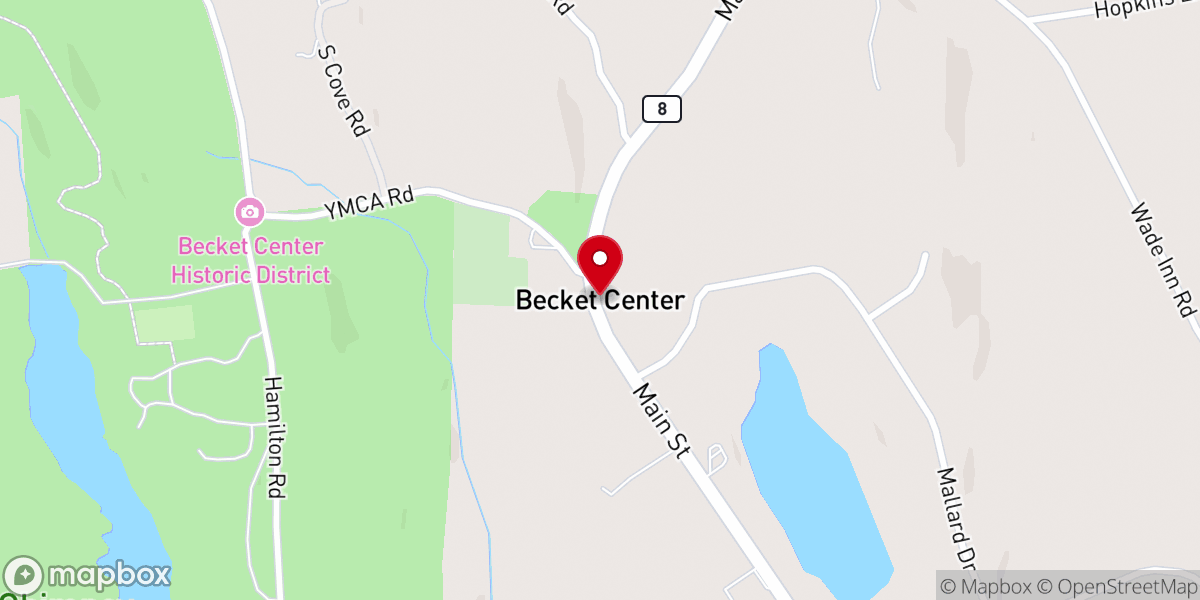 Map showing location of Becket Center