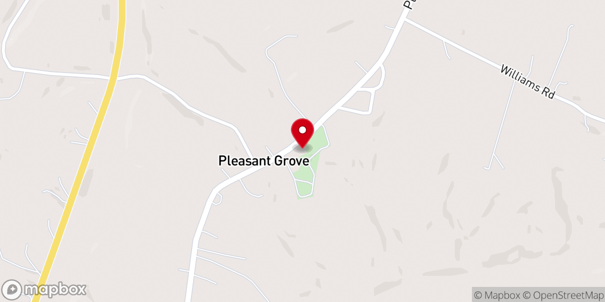 Map showing location of Pleasant Grove Missionary Baptist Church