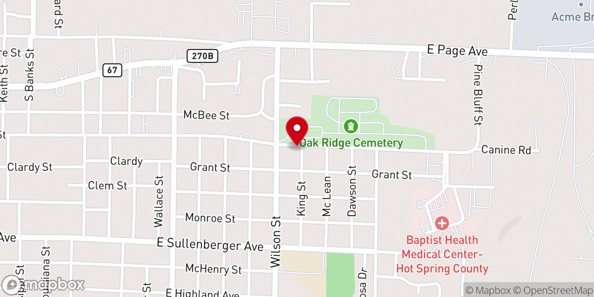 Map showing location of Tabernacle of Praises