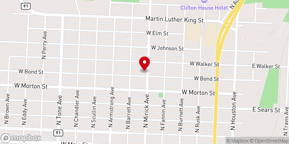 Map showing location of Hopewell Baptist Church Of Denison