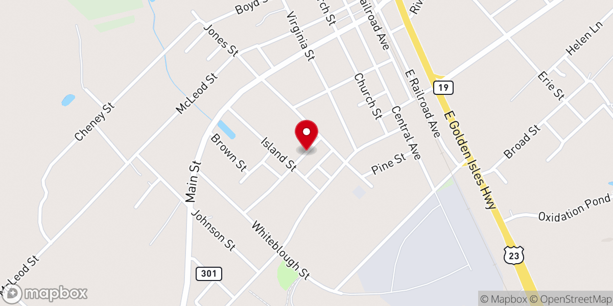 Map showing location of Saint James Christian Methodist Episcopal Church