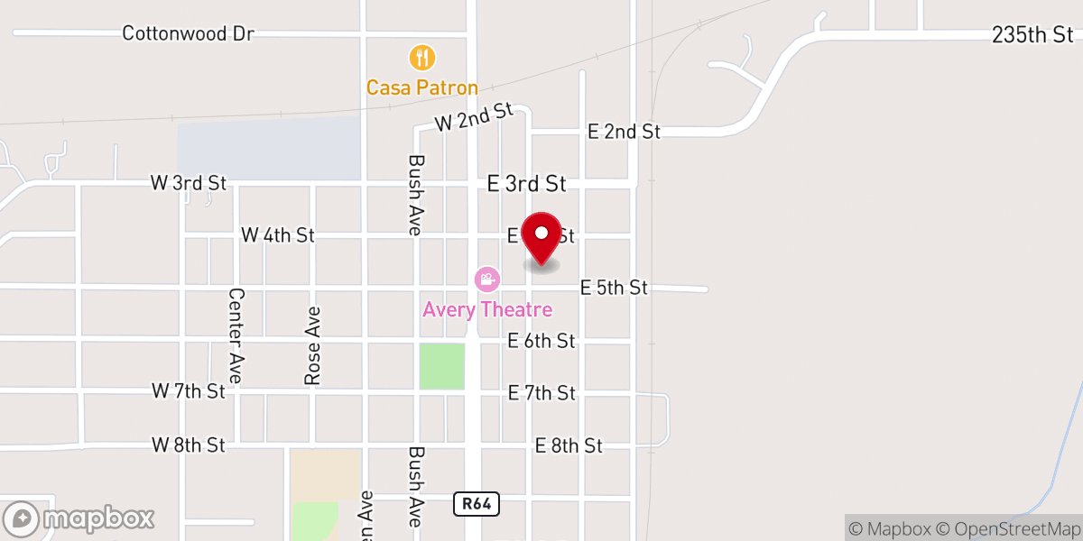 Map showing location of United Presbyterian Church