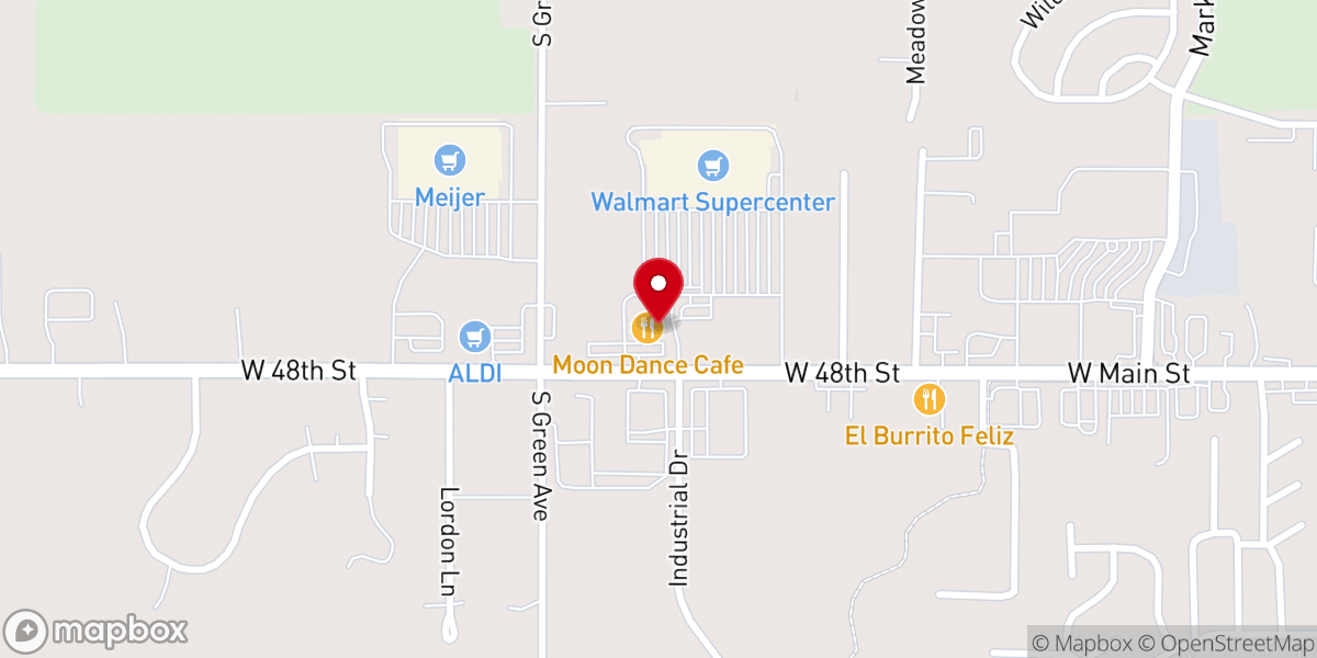 Map showing location of Moon Dance Café