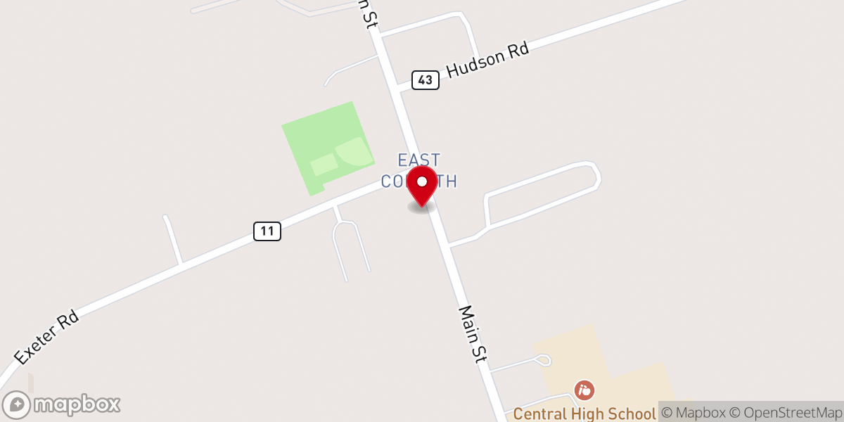 Map showing location of Corinth Baptist Church