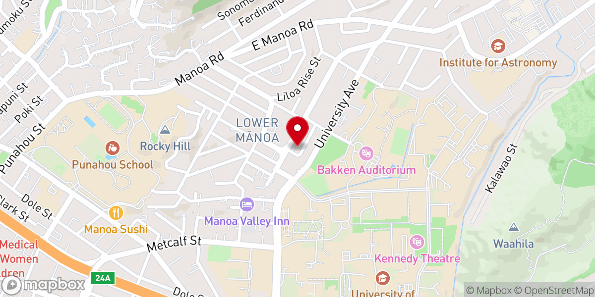 Map showing location of Honolulu Christian Church