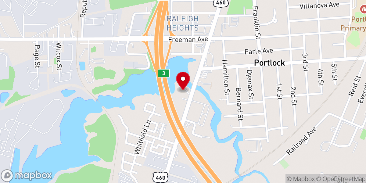 Map showing location of Church at Hampton Roads