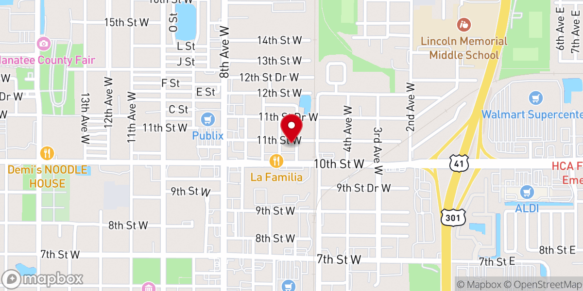 Map showing location of 11th Street Church of Christ