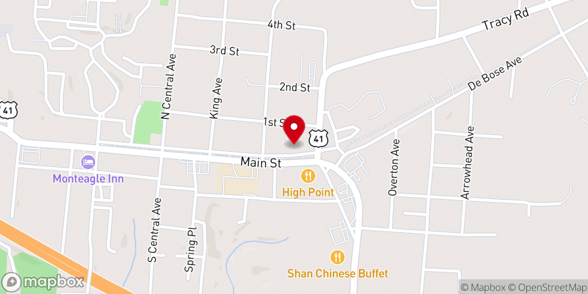 Map showing location of Monteagle Seventh-day Adventist Church