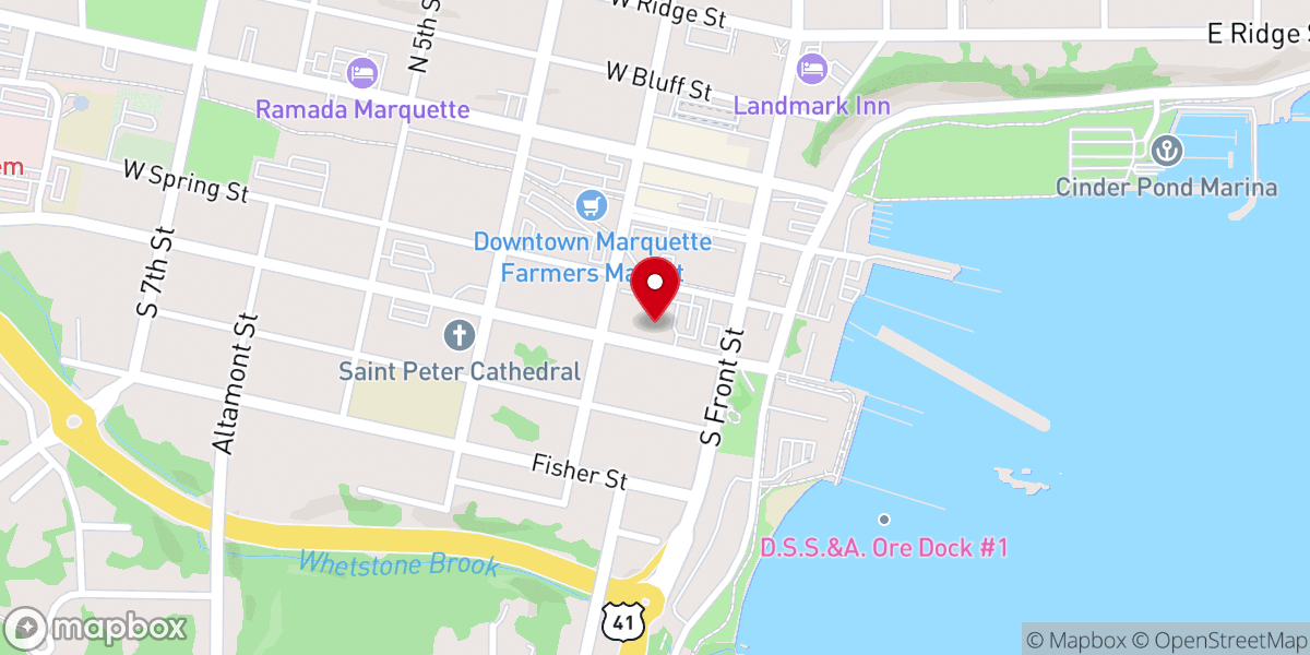 Map showing location of EXPLORE: Marquette Historic District