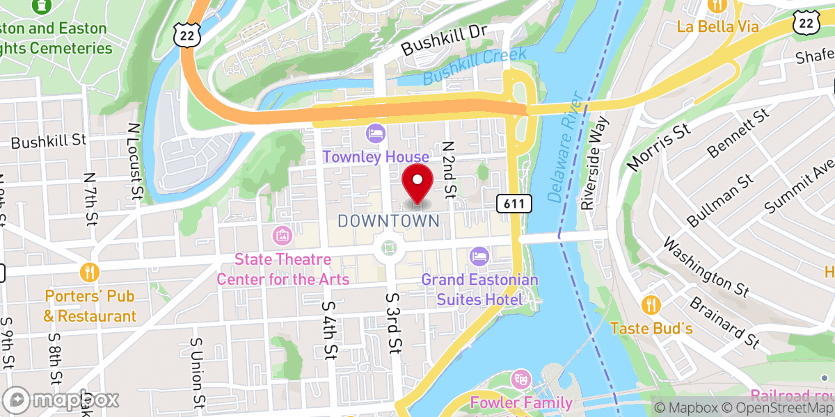 Map showing location of First United Church of Christ