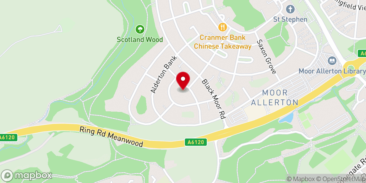 Map showing location of Moortown Methodist Church Centre