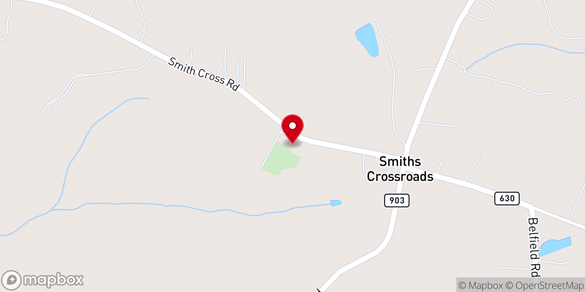 Map showing location of Ephesus Baptist Church