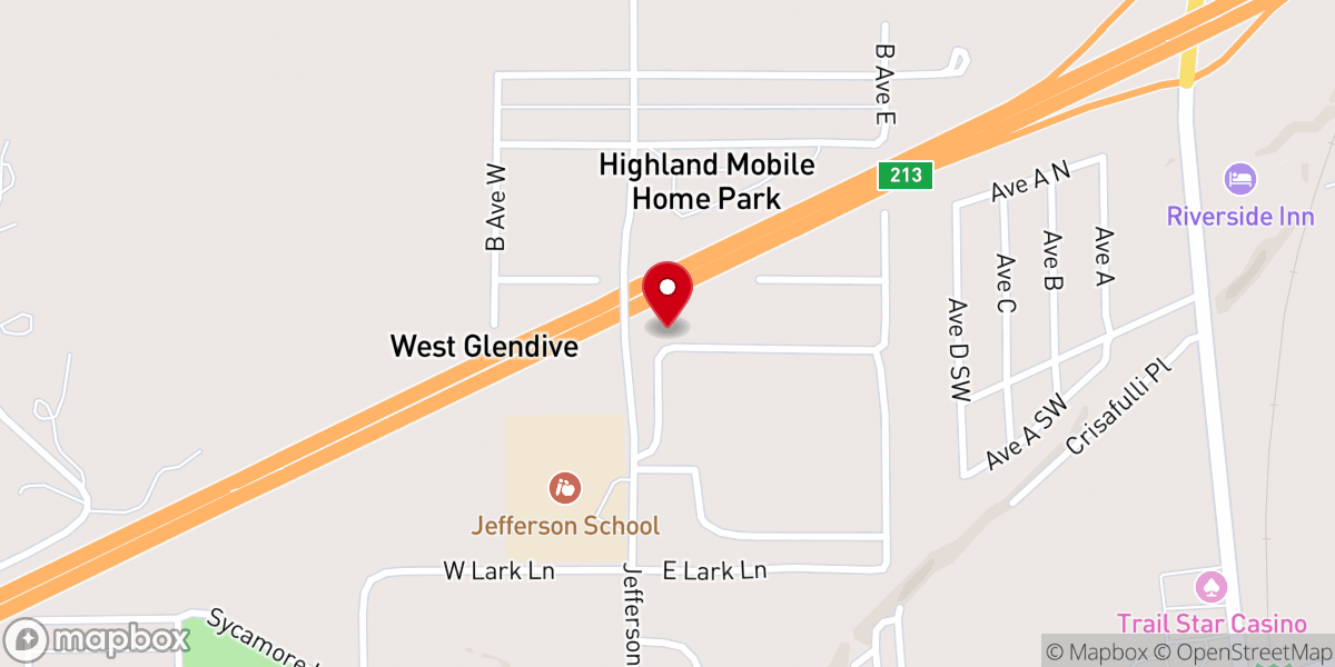 Map showing location of West Side Baptist Church