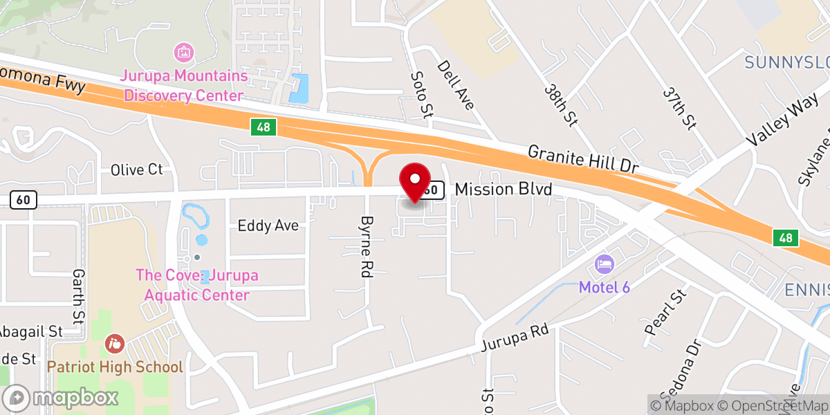 Map showing location of Reformed Baptist Church of Riverside