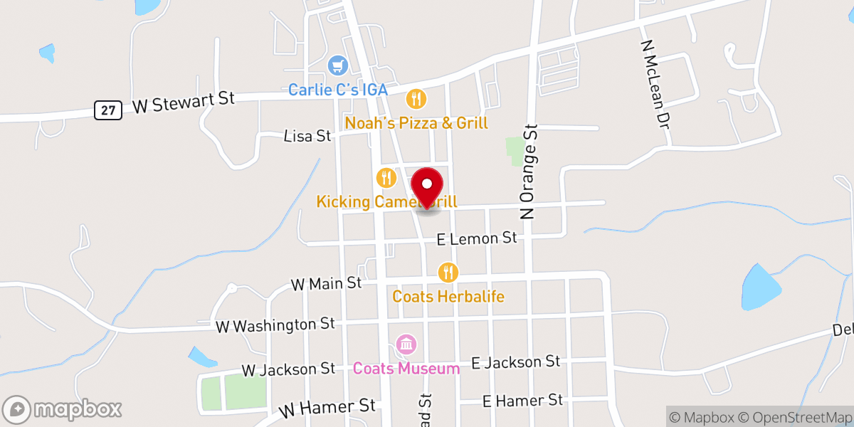 Map showing location of Kenneth Parrish Ministries