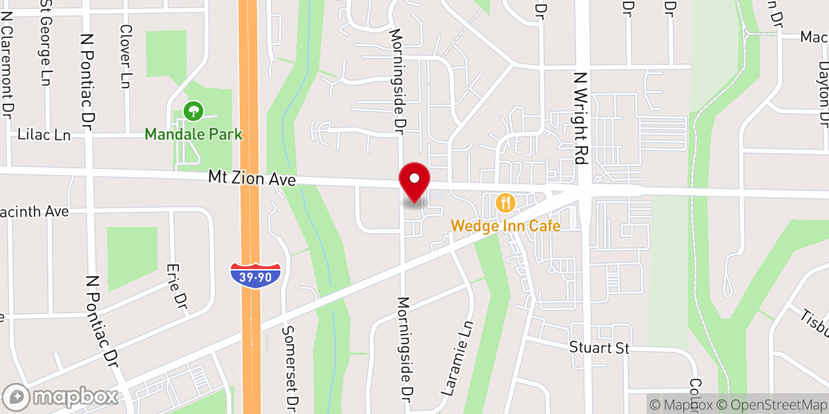 Map showing location of Bethel Church Janesville