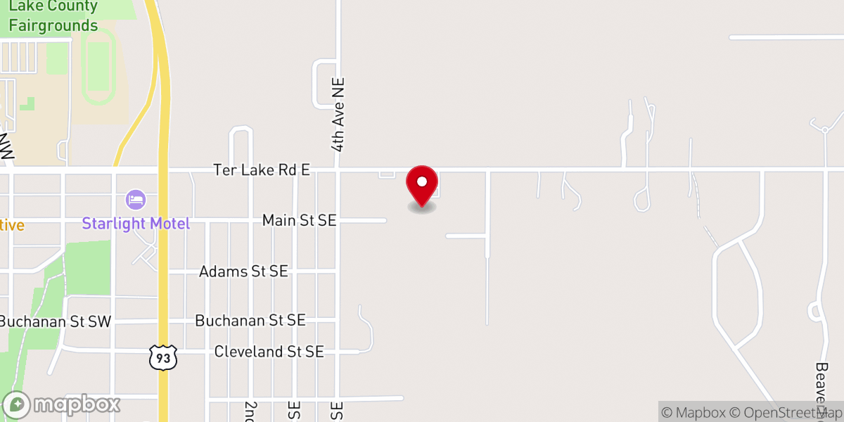 Map showing location of Terrace Lake Community Church