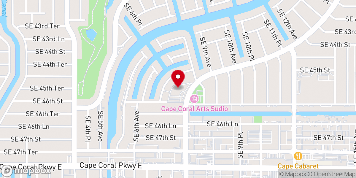 Map showing location of Faith Presbyterian Church