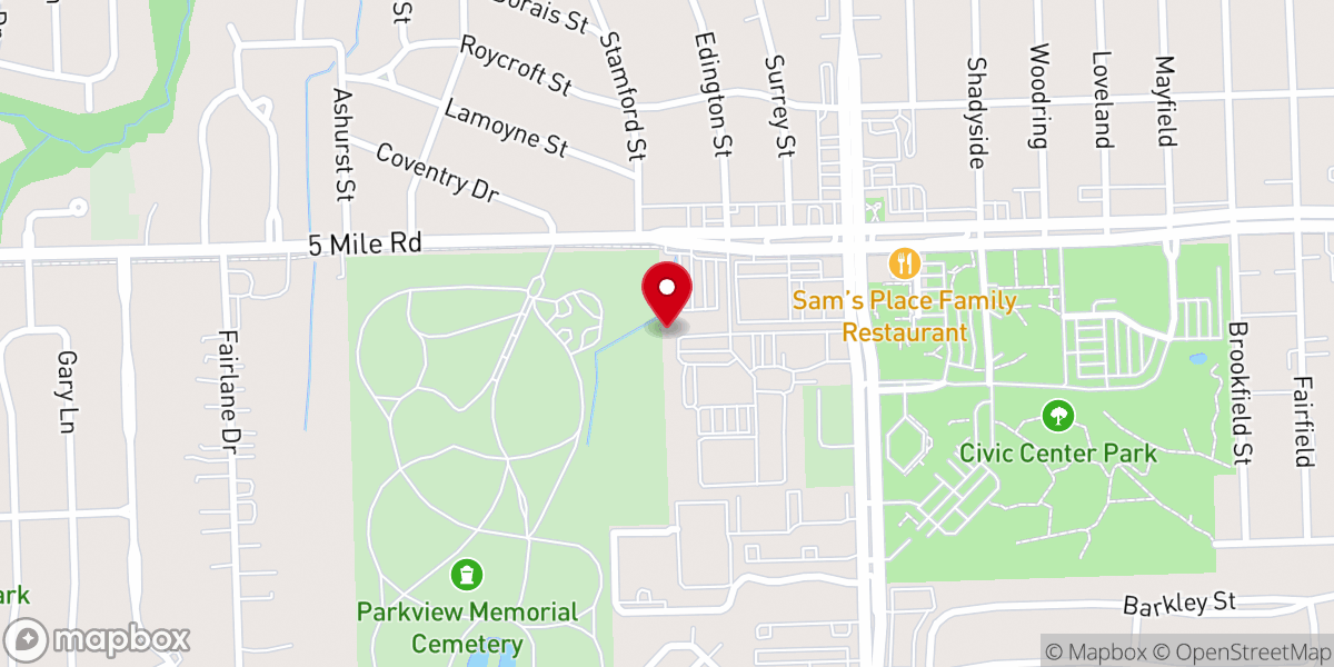 Map showing location of Church of Christ-west
