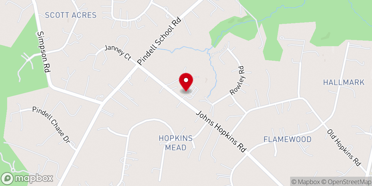 Map showing location of Rolling Hills Baptist Church