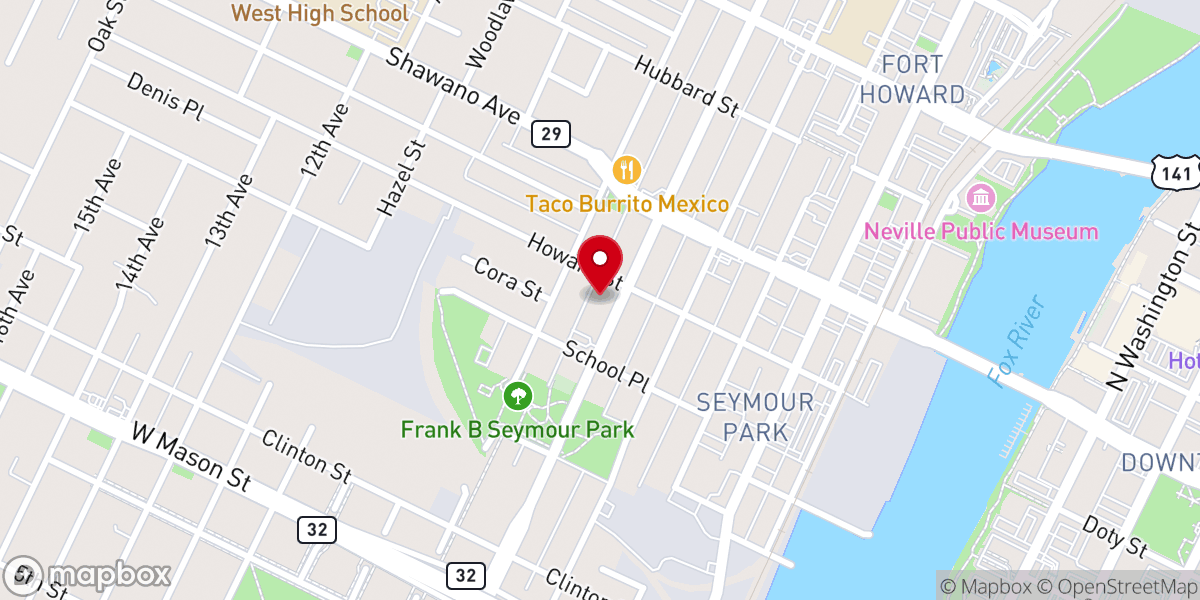 Map showing location of First Presbyterian Church