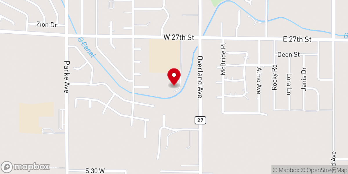 Map showing location of Mountain View Christian Center Food Pantry