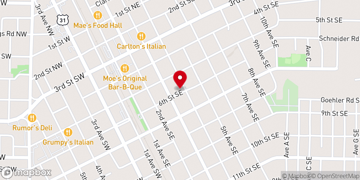 Map showing location of St Paul's Lutheran Church
